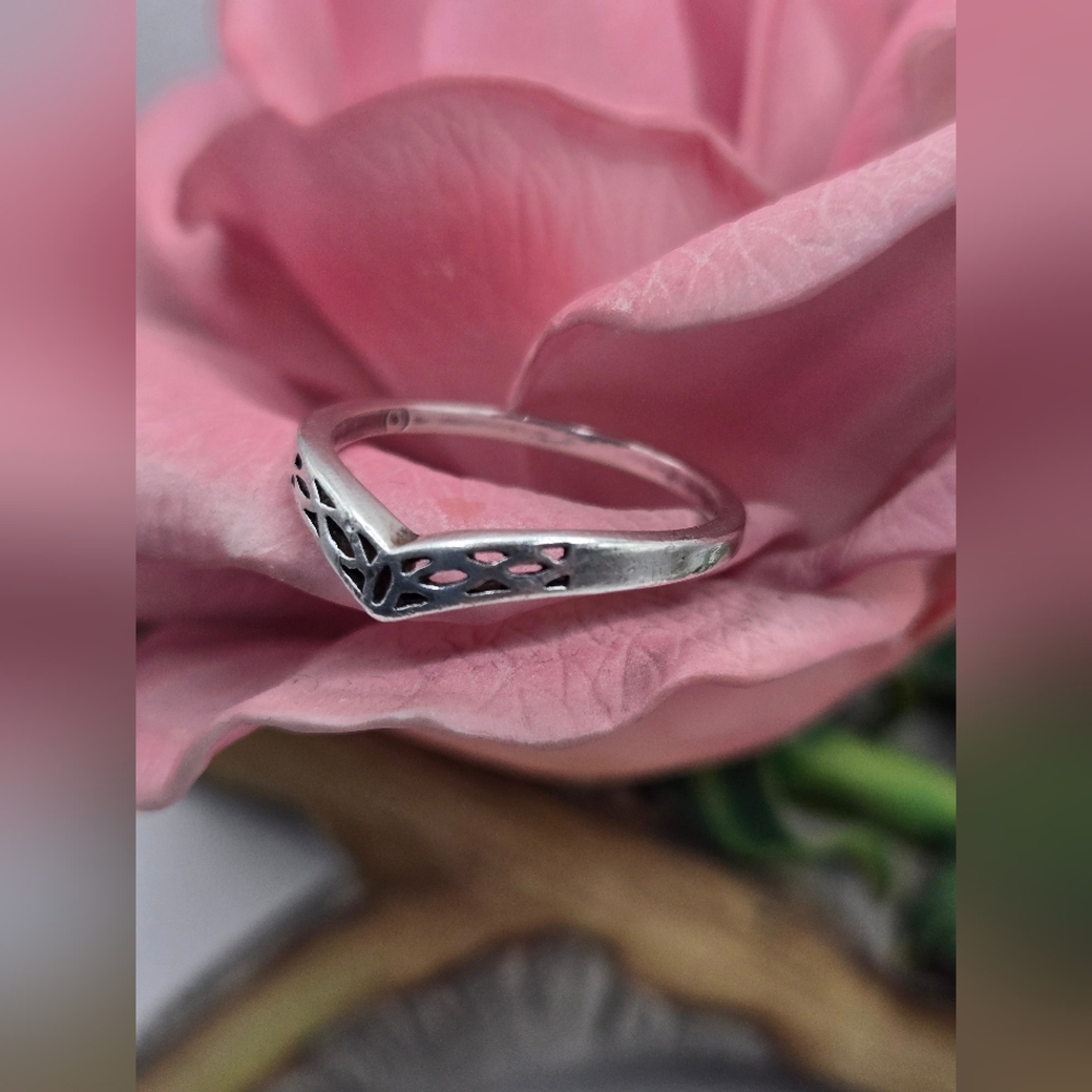 Sterling Silver Chevron Ring - image 2